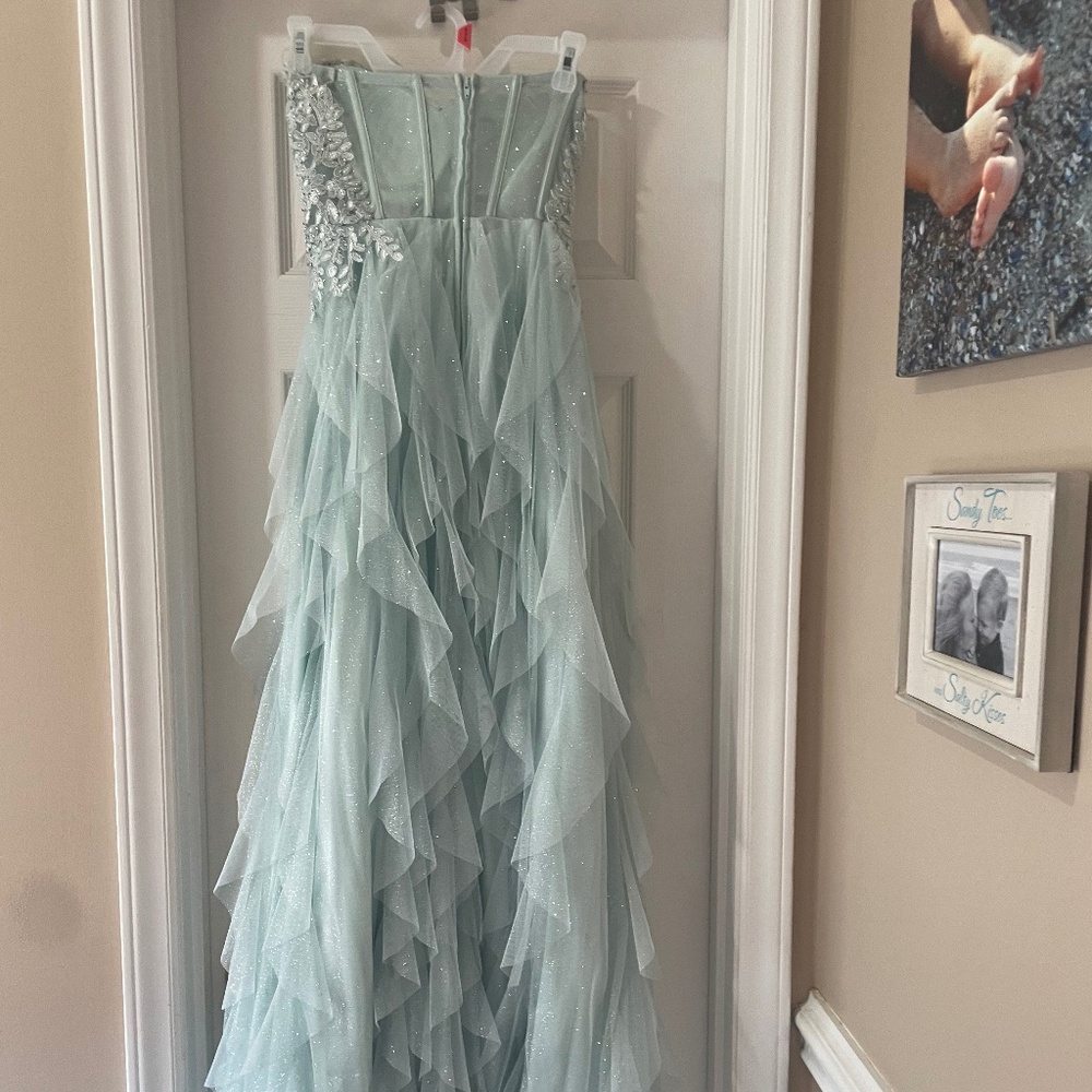 Sea foam green formal dress